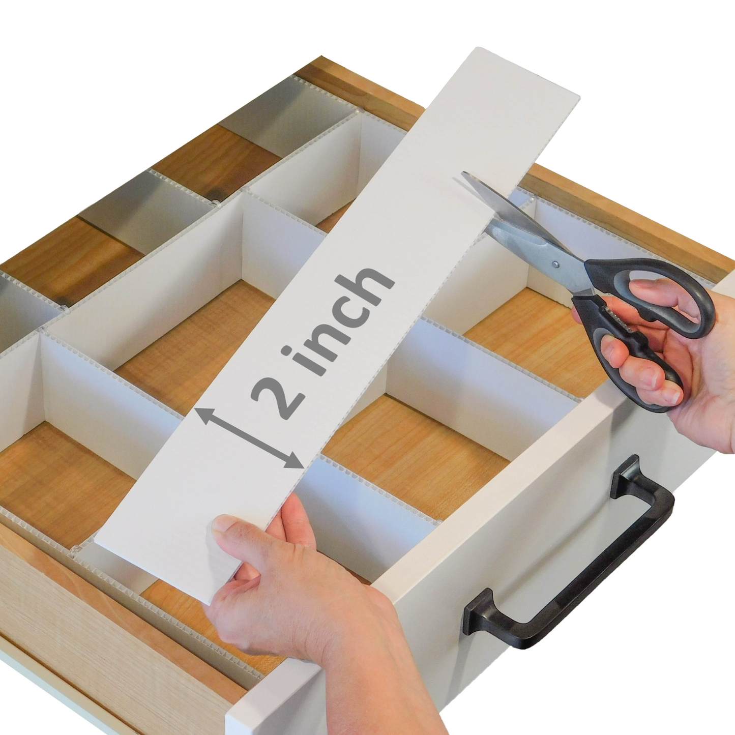 Drawer Dividers - WHITE, 2 inch tall, 12 inch long